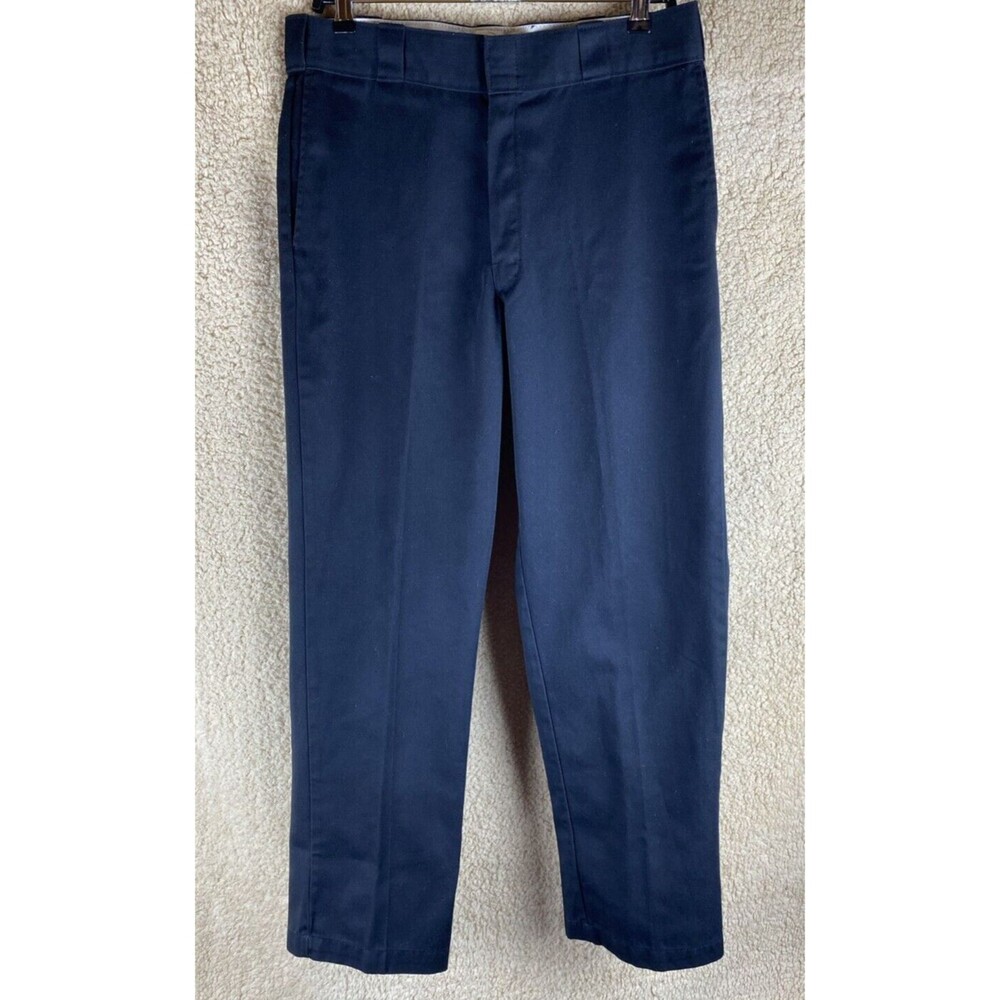 Dickies 874 Original Fit Woman's Sz 34.5 Waist Blue 4 Pocket Uniform Pants